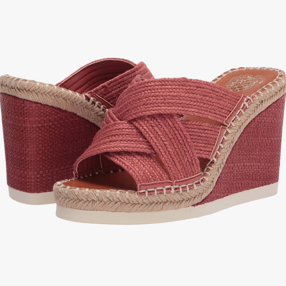 SPRING/SUMMER-Vince Camuto Bailah Woven Wedge Sandals-size 7 Moroccan Clay color